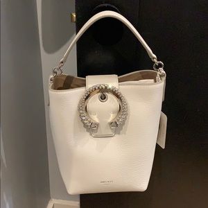 Jimmy Choo White Mini Bag with Silver Accents